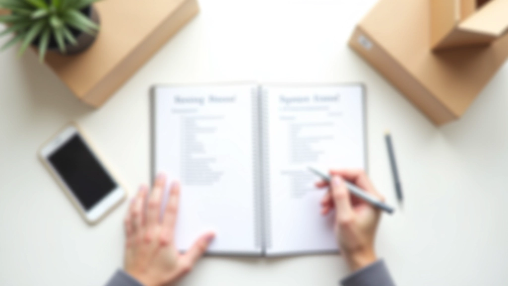 Moving checklist and budget planning notebook on desk